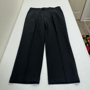 Jos. A. Bank Mens Black Pleated Cuffed Dress Pants Trousers 35x28 Mexico